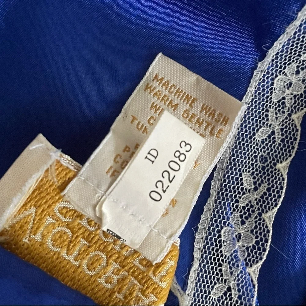 Victoria's Secret Gold Label Satin Silky Blue Vintage set Cami Tap Short M Med